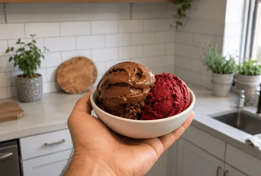 Gelato feito em casa pelo aluno Carlos